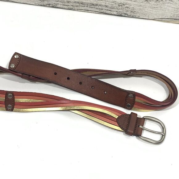 Fossil Leather Multi-Color Braided Belt Size Large Women’s EUC - Picture 2 of 7